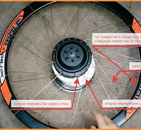 Этап 2 заспицовка мотора в обод